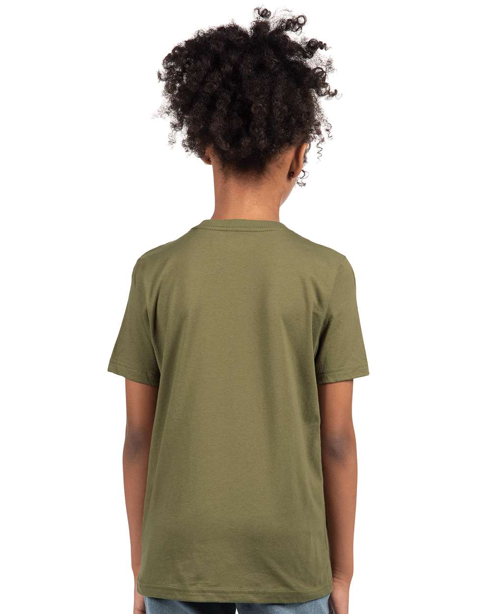 Youth Cotton T-Shirt - OnModelBack - B38018552 - Military Green