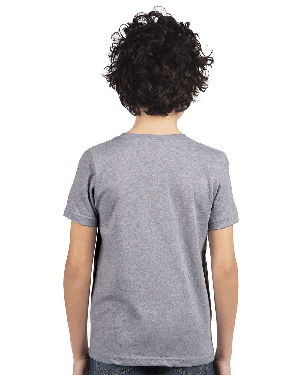 Youth Cotton T-Shirt - OnModelBack - B38018582 - Heather Grey