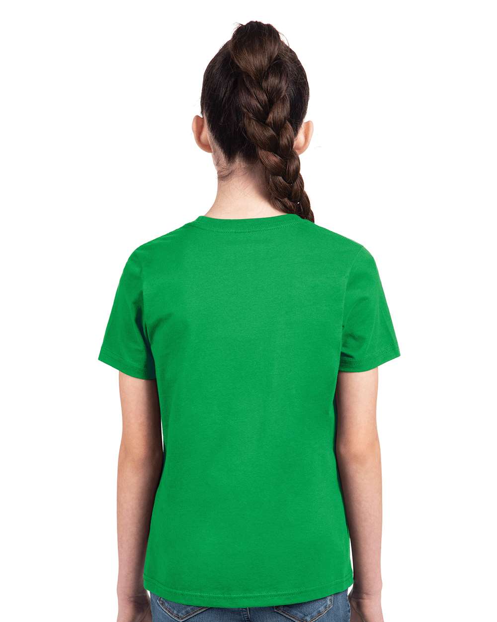 Youth Cotton T-Shirt - OnModelBack - B38018602 - Kelly Green
