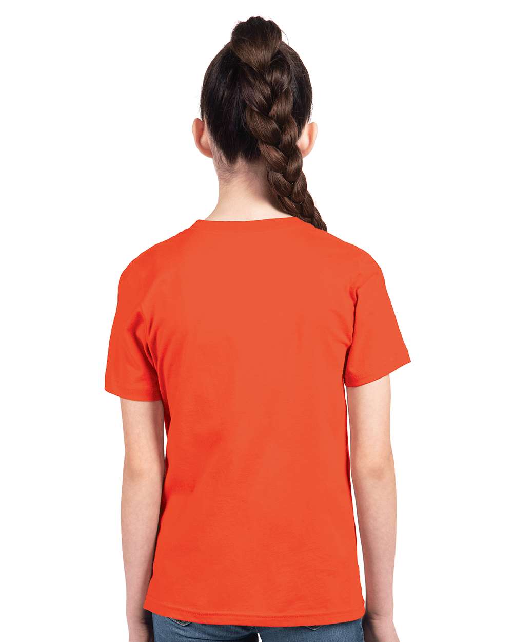 Youth Cotton T-Shirt - OnModelBack - B38018662 - Classic Orange