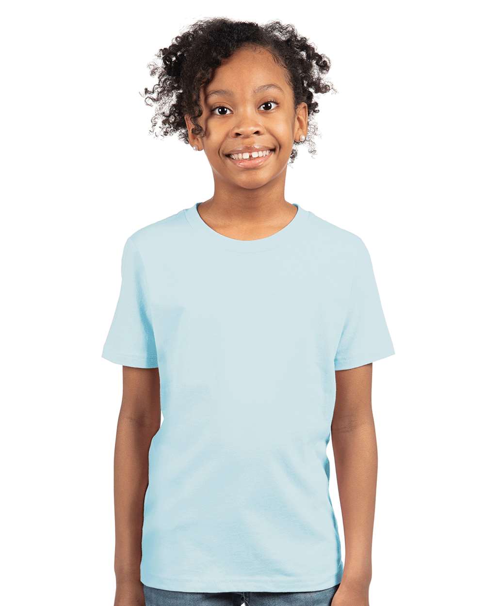 Youth Cotton T-Shirt - OnModelFront - B38018252 - Light Blue