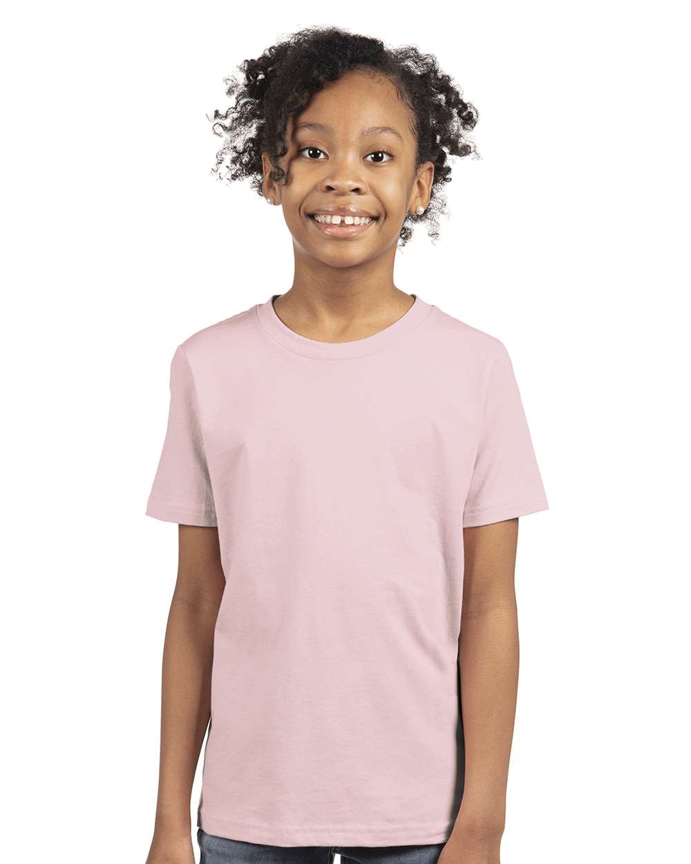 Youth Cotton T-Shirt - OnModelFront - B38018302 - Light Pink