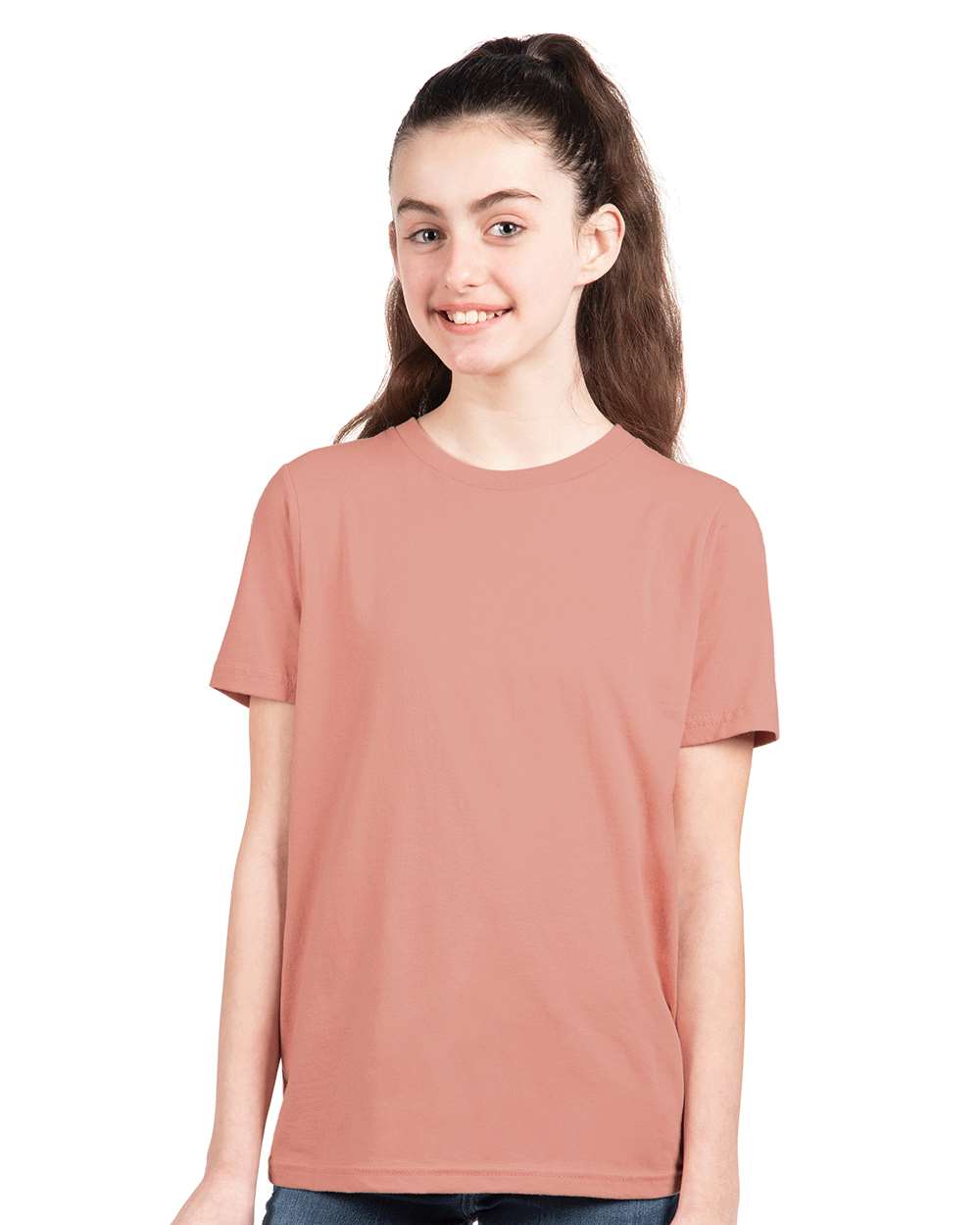 Youth Cotton T-Shirt - OnModelFront - B38018312 - Desert Pink