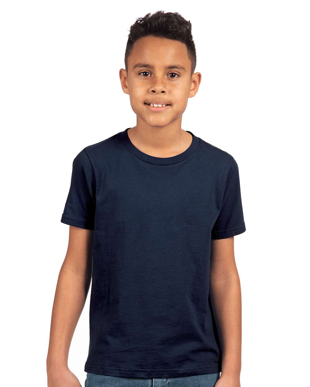 Youth Cotton T-Shirt - OnModelFront - B38018652 - Midnight Navy