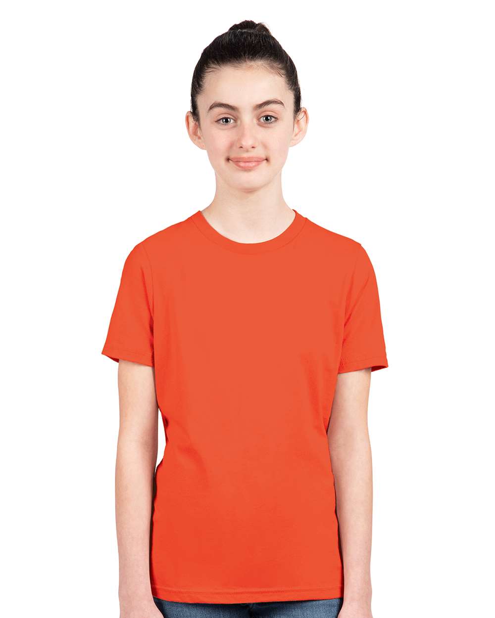 Youth Cotton T-Shirt - OnModelFront - B38018662 - Classic Orange