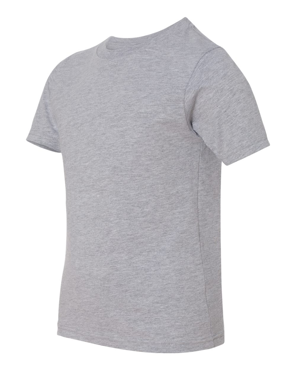 Youth Cotton T-Shirt - Side - B38018582 - Heather Grey