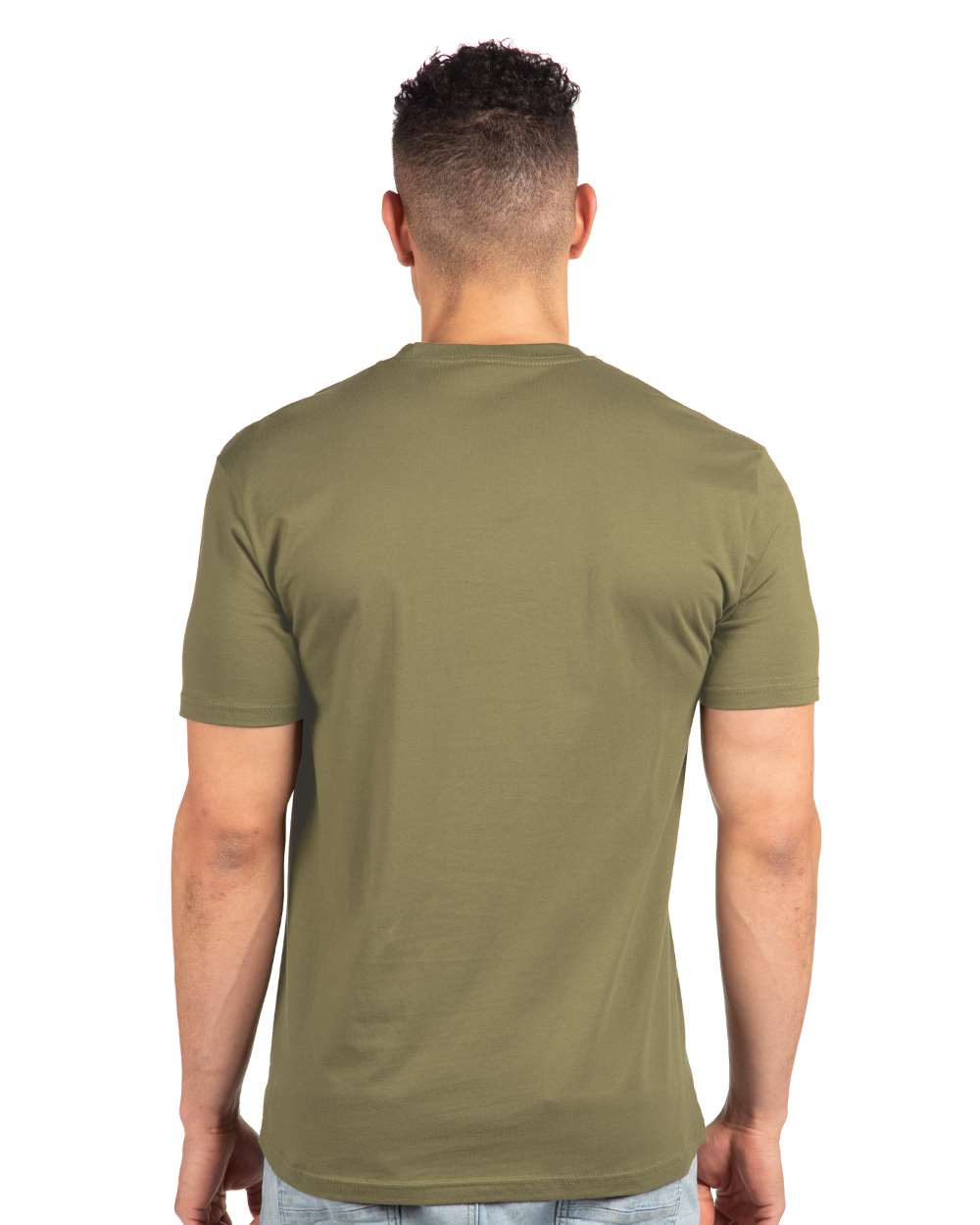 Cotton T-Shirt - OnModelBack - B00618062 - Military Green