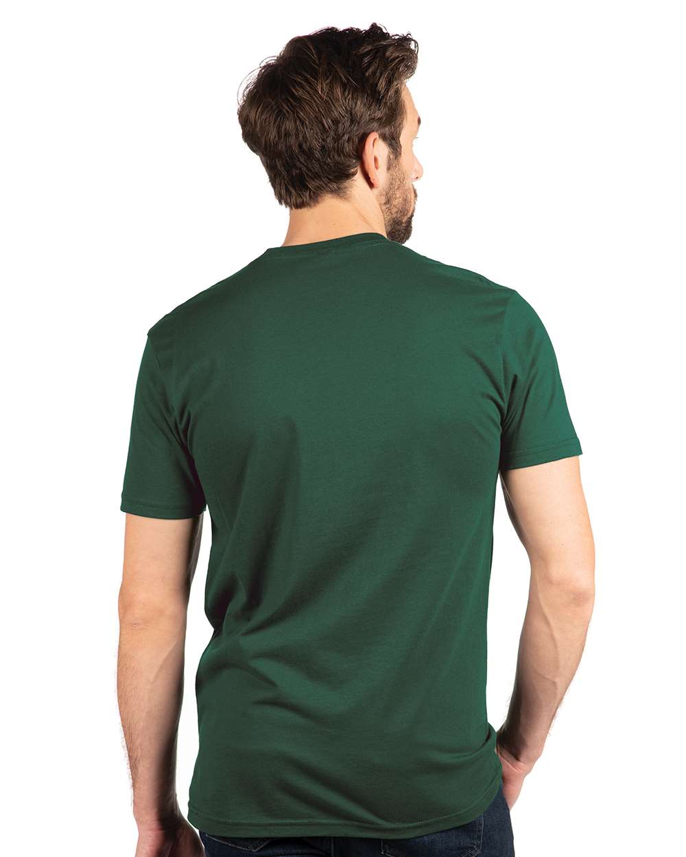 Cotton T-Shirt - OnModelBack - B00618542 - Forest Green