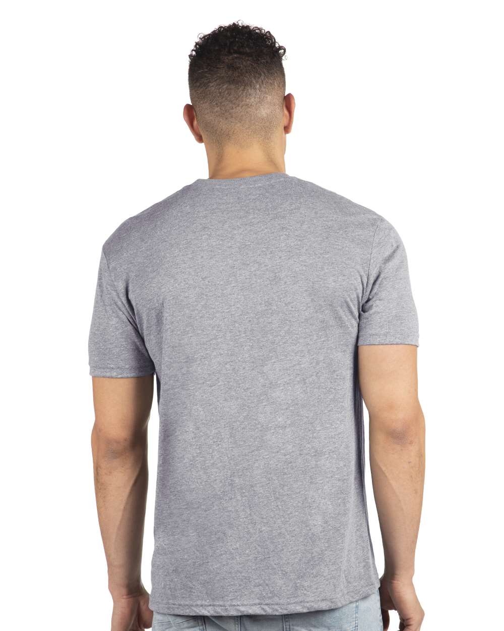 Cotton T-Shirt - OnModelBack - B00618582 - Heather Grey