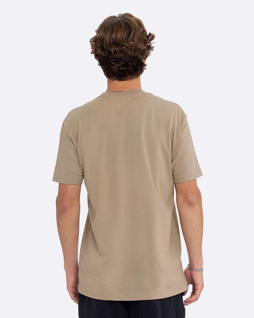 Cotton T-Shirt - OnModelBack - B00618962 - Tan