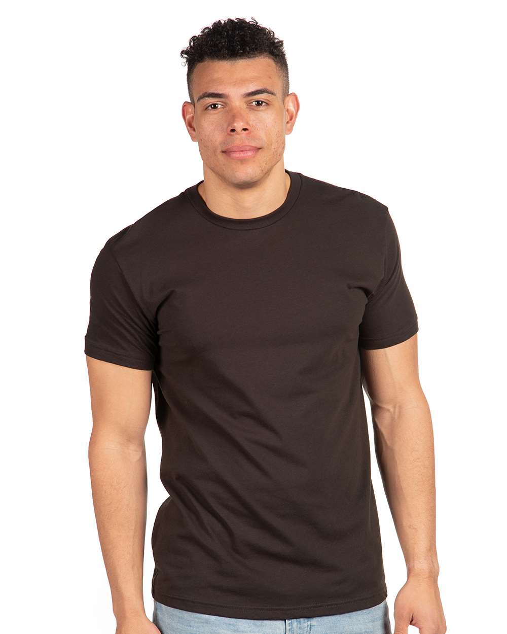 Cotton T-Shirt - OnModelFront - B00618052 - Dark Chocolate
