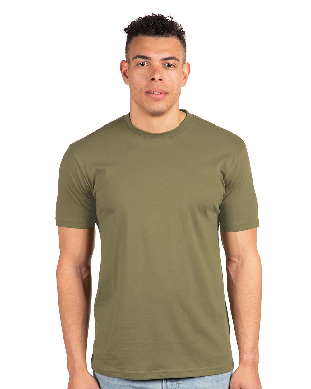 Cotton T-Shirt - OnModelFront - B00618062 - Military Green