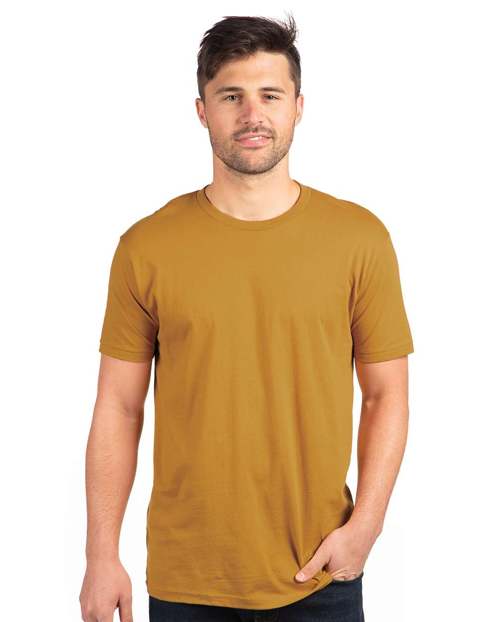 Cotton T-Shirt - OnModelFront - B00618282 - Antique Gold