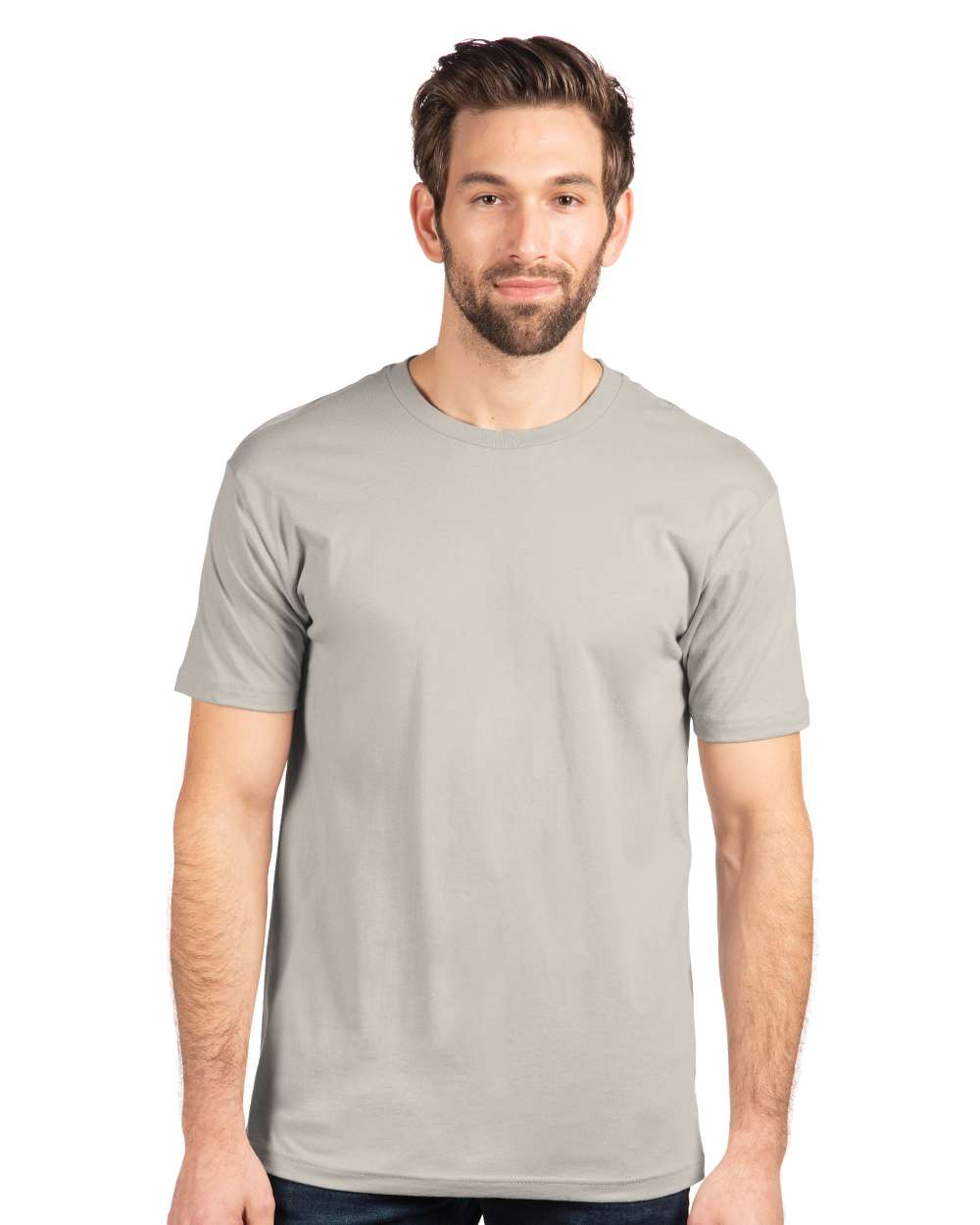 Cotton T-Shirt - OnModelFront - B00618352 - Light Grey