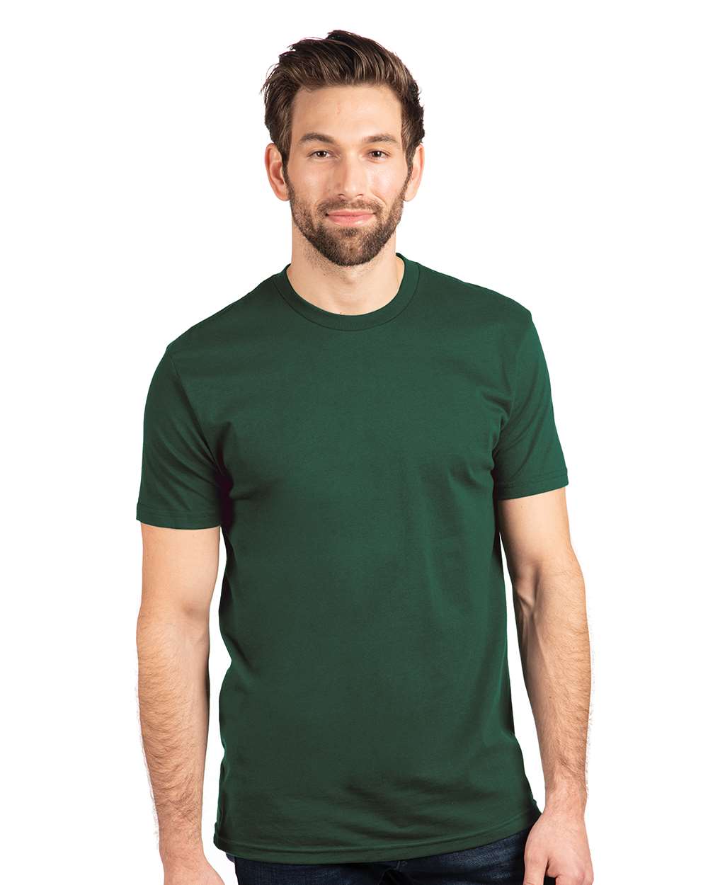 Cotton T-Shirt - OnModelFront - B00618542 - Forest Green