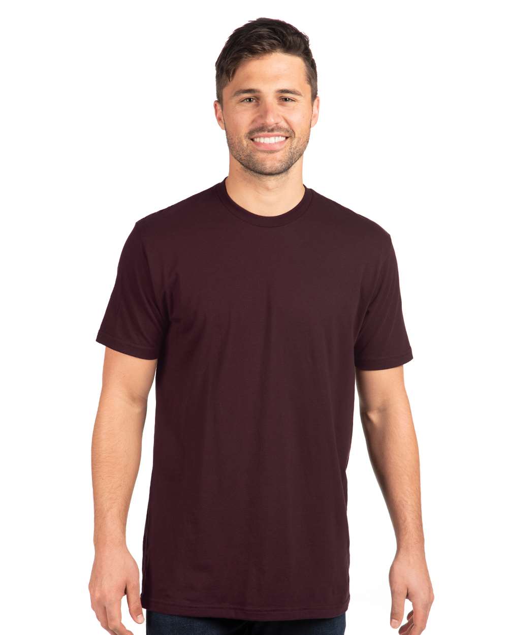 Cotton T-Shirt - OnModelFront - B00618552 - Oxblood