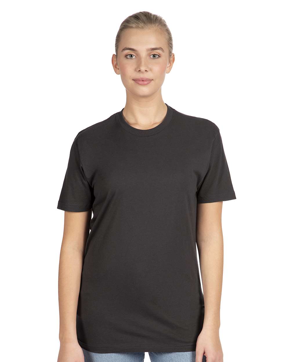 Cotton T-Shirt - OnModelFront - B00618572 - Graphite Black