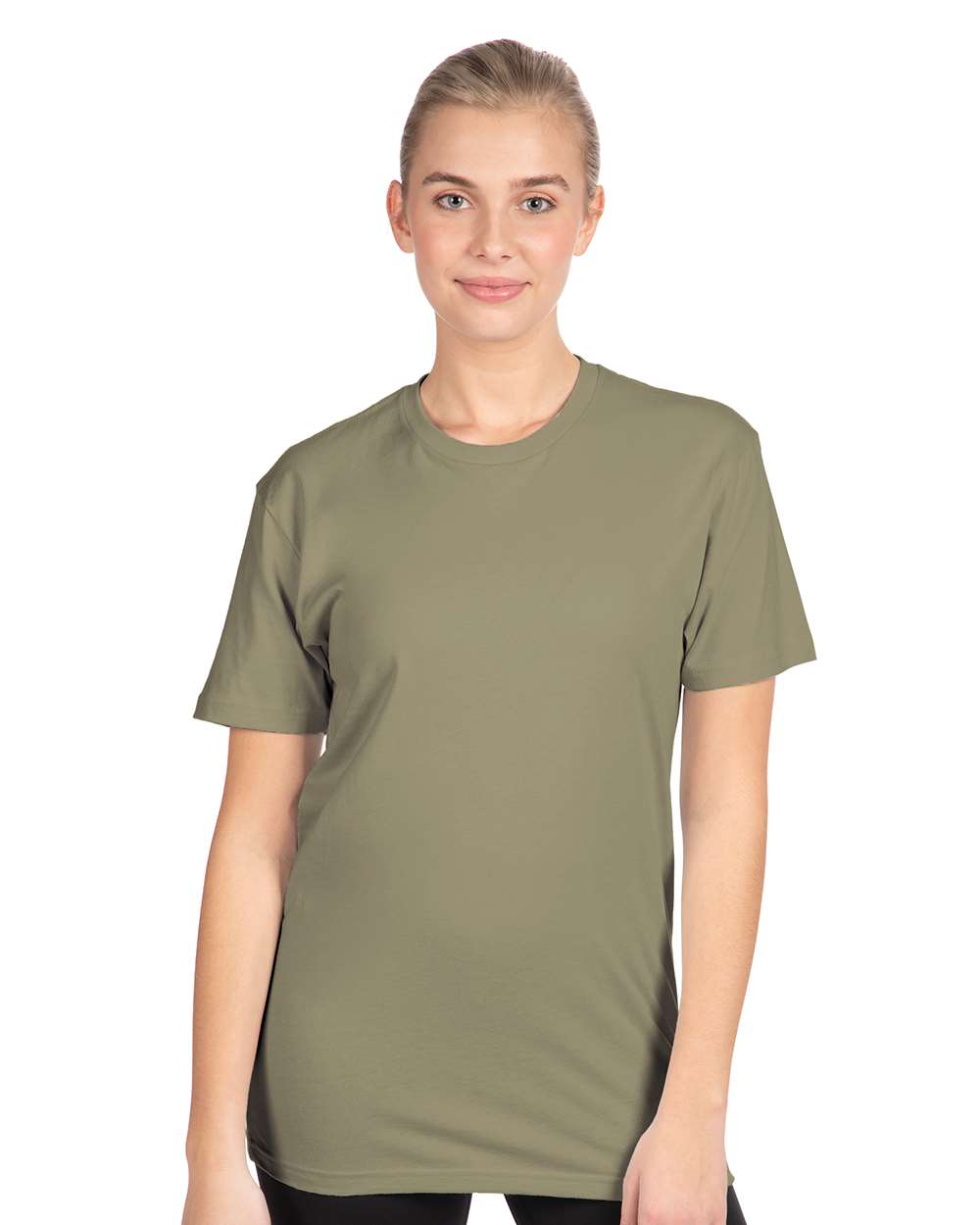 Cotton T-Shirt - OnModelFront - B00618642 - Light Olive