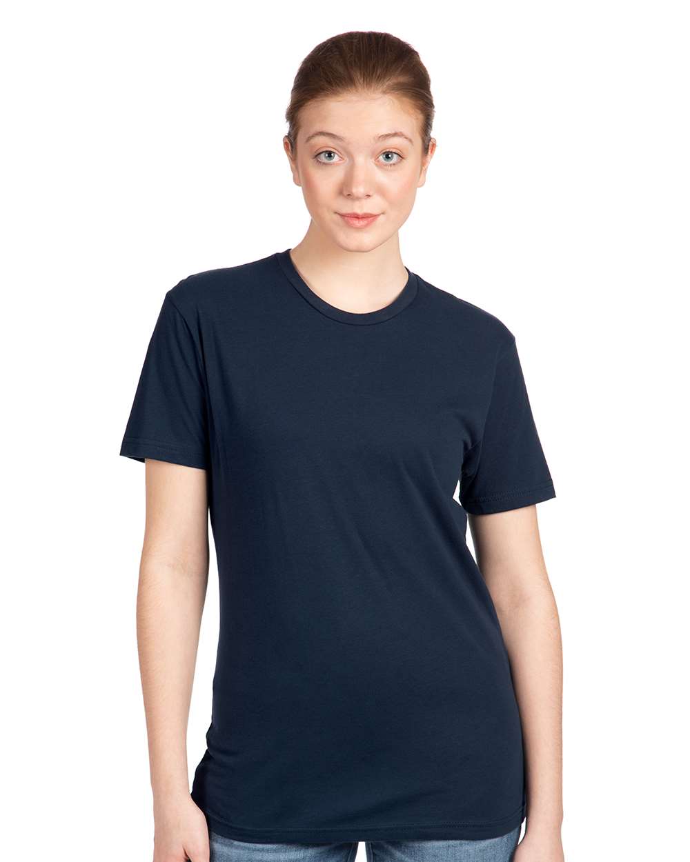 Cotton T-Shirt - OnModelFront - B00618652 - Midnight Navy