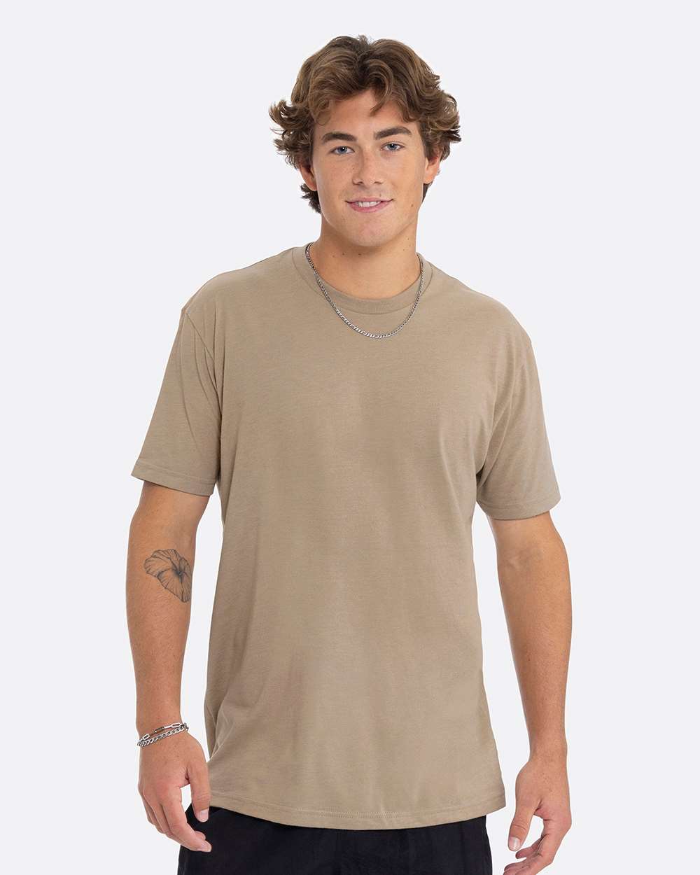 Cotton T-Shirt - OnModelFront - B00618962 - Tan