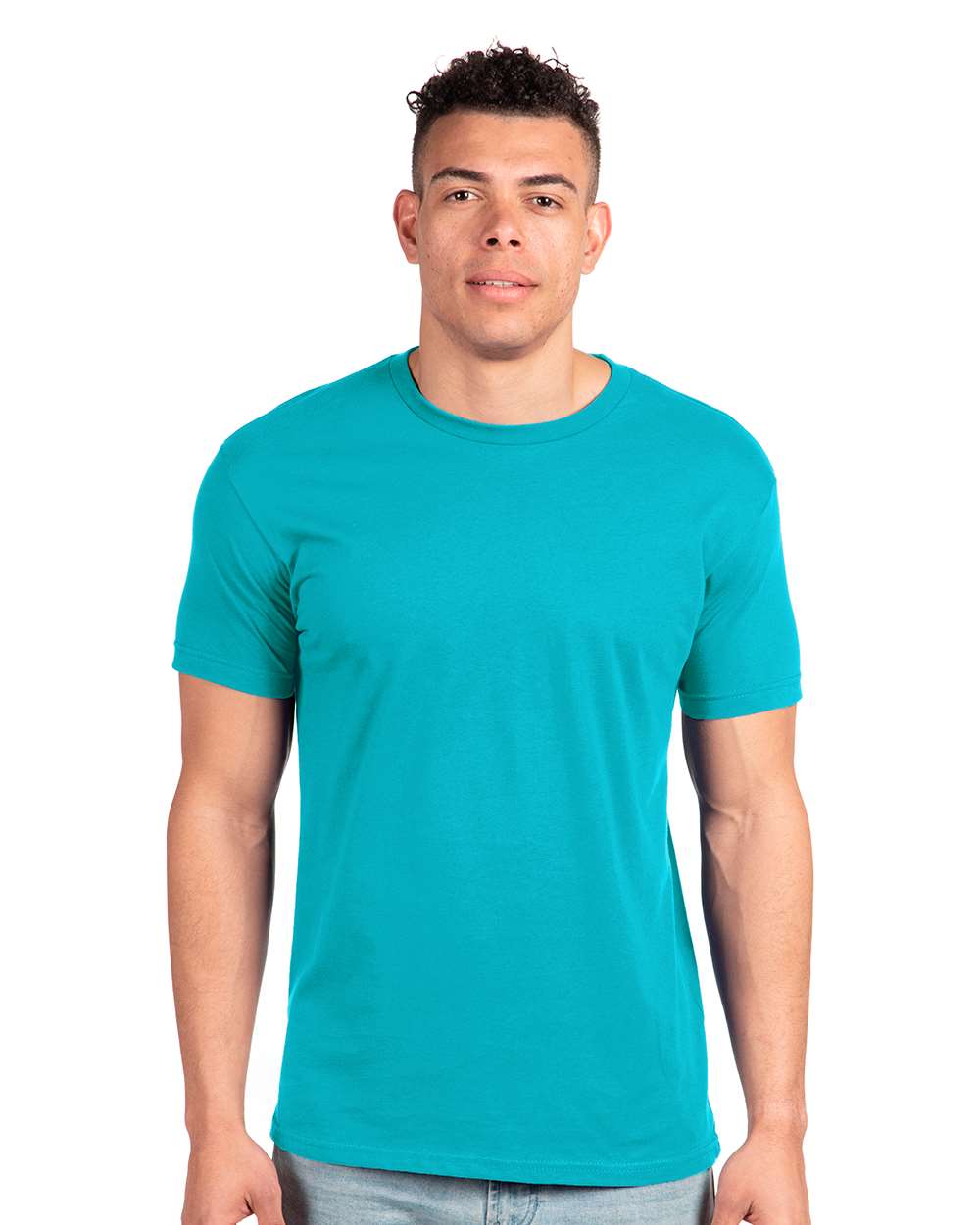 Cotton T-Shirt - OnModelFront - B00618972 - Tahiti Blue