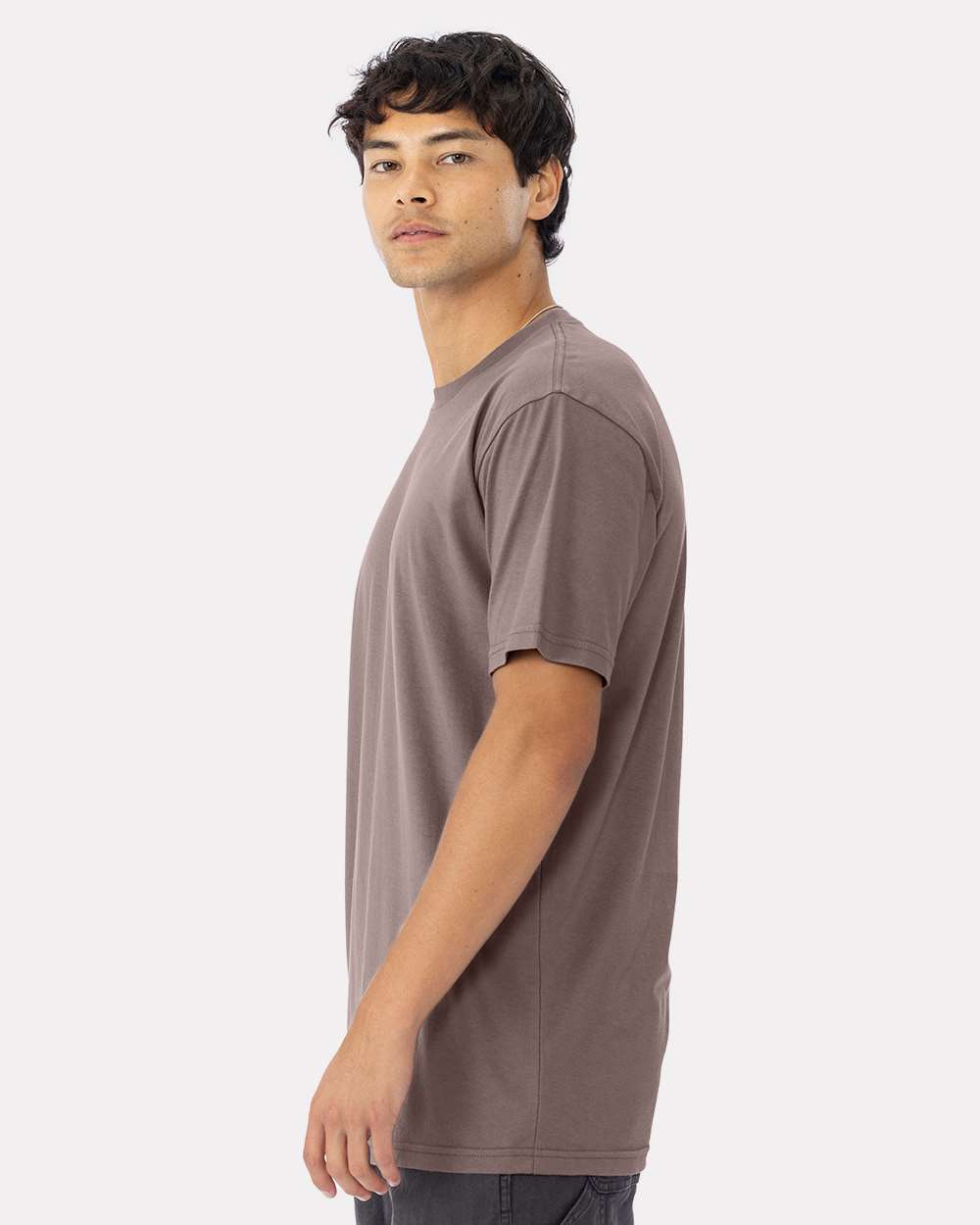 Cotton T-Shirt - OnModelSide - B00618022 - Shiitake