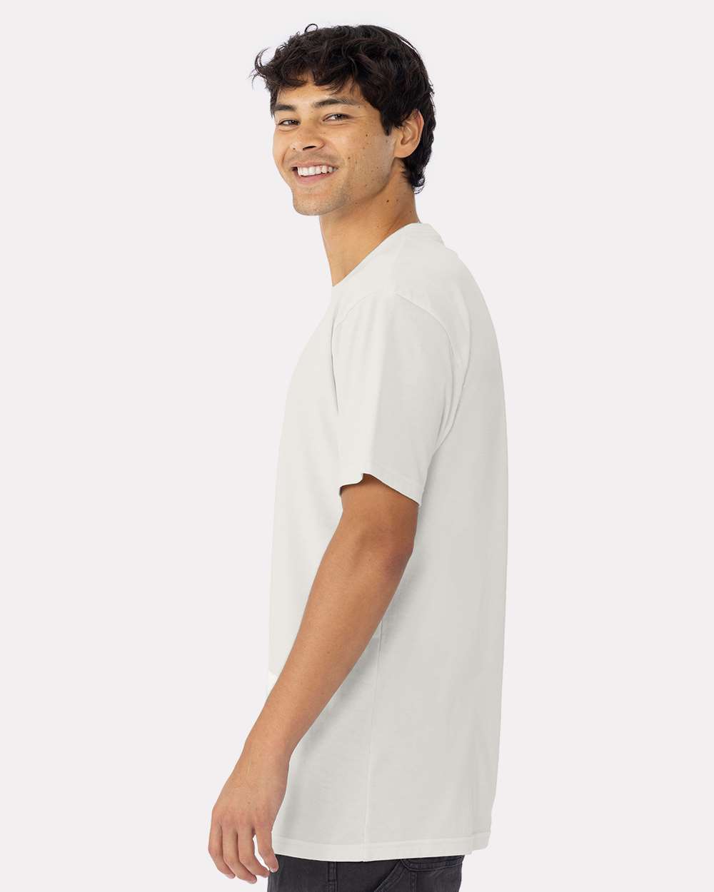 Cotton T-Shirt - OnModelSide - B00618202 - Bone