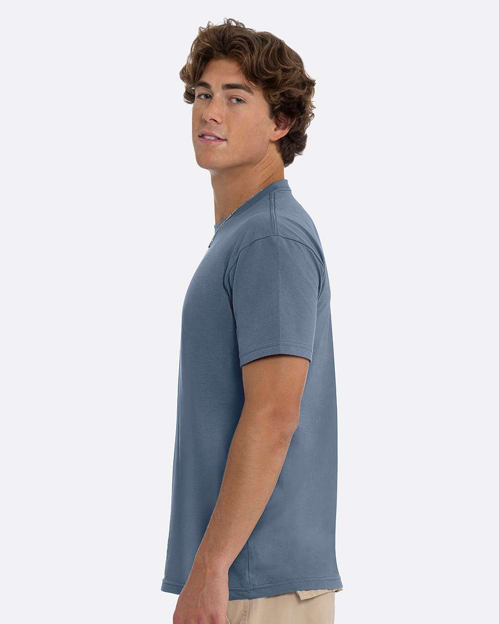 Cotton T-Shirt - OnModelSide - B00618222 - Blue Jean