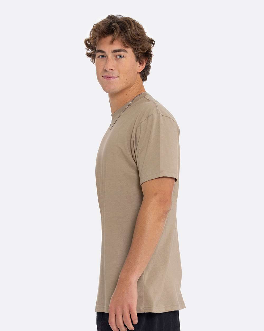 Cotton T-Shirt - OnModelSide - B00618962 - Tan
