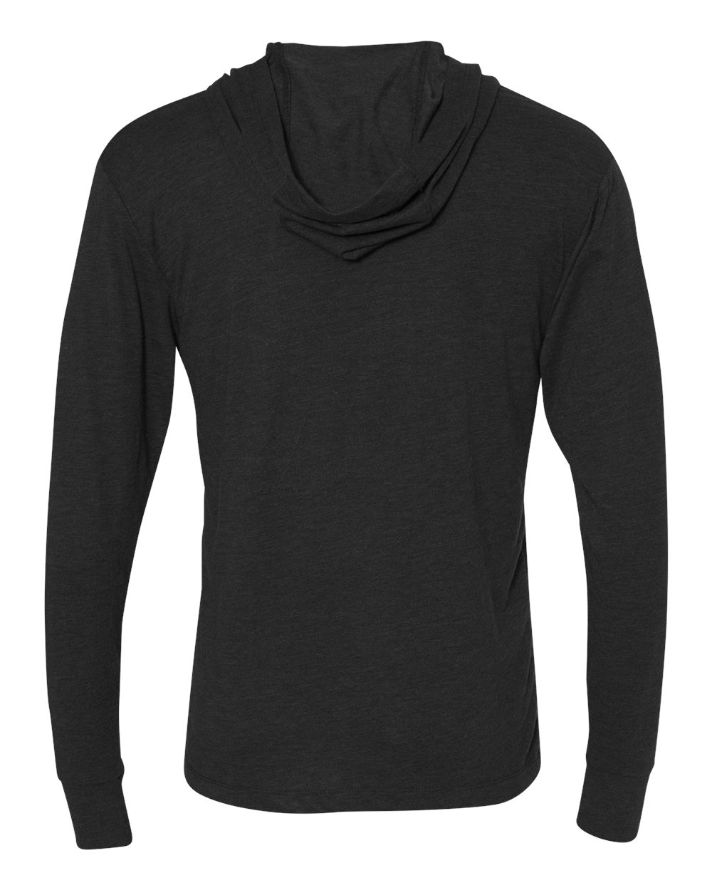 Unisex Triblend Hooded Long Sleeve Pullover T-Shirt - Back - B82018512 - Vintage Black