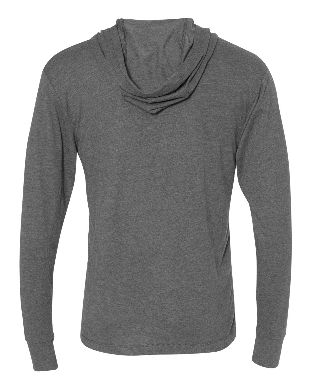 Unisex Triblend Hooded Long Sleeve Pullover T-Shirt - Back - B82018582 - Premium Heather