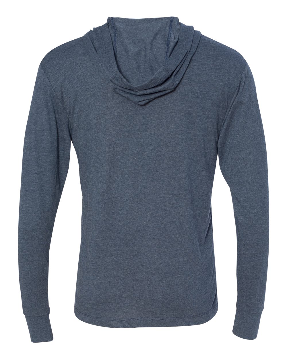 Unisex Triblend Hooded Long Sleeve Pullover T-Shirt - Back - B82018682 - Indigo