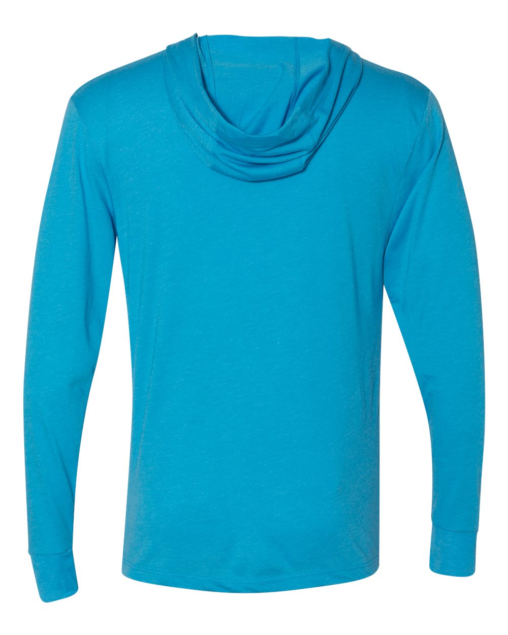 Unisex Triblend Hooded Long Sleeve Pullover T-Shirt - Back - B82018762 - Vintage Turquoise