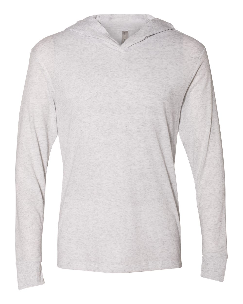 Unisex Triblend Hooded Long Sleeve Pullover T-Shirt - Front - B82018002 - Heather White