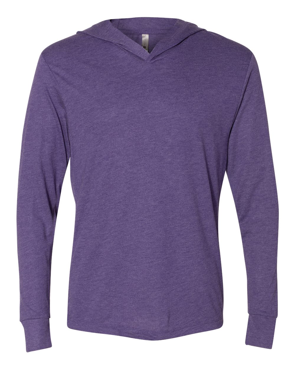 Unisex Triblend Hooded Long Sleeve Pullover T-Shirt - Front - B82018662 - Purple Rush
