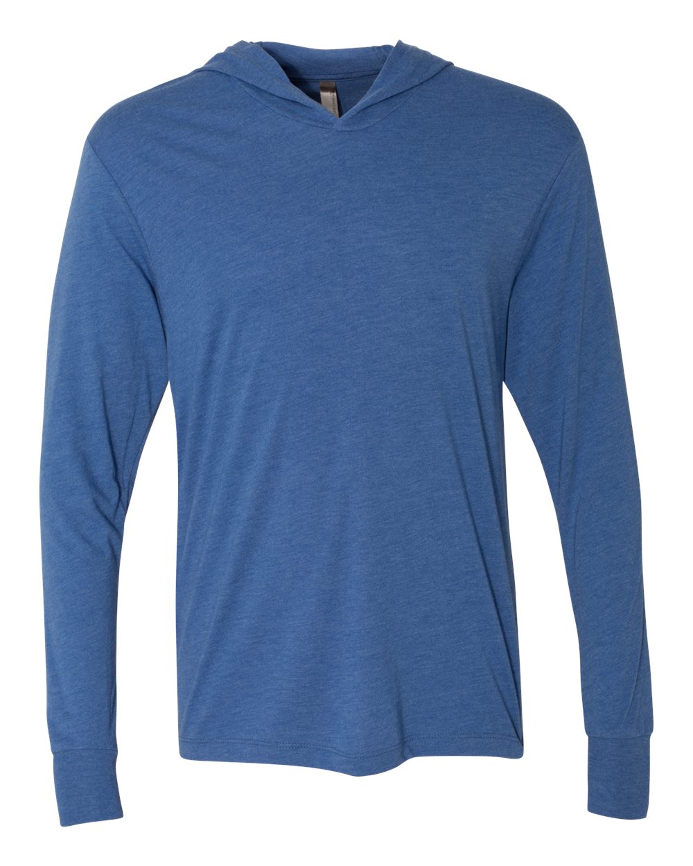 Unisex Triblend Hooded Long Sleeve Pullover T-Shirt - Front - B82018752 - Vintage Royal