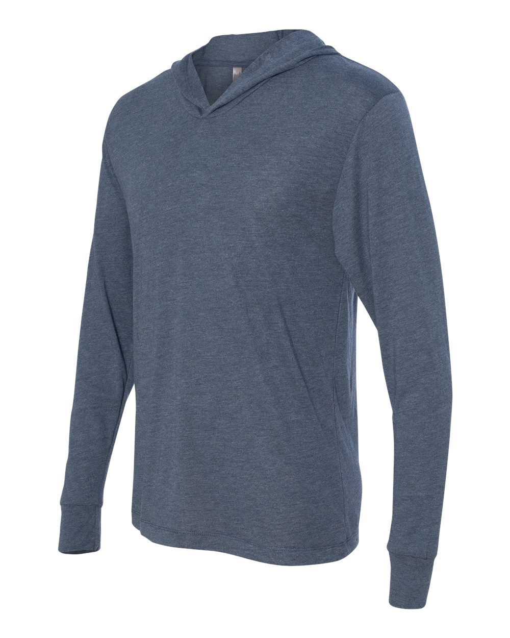 Unisex Triblend Hooded Long Sleeve Pullover T-Shirt - Side - B82018682 - Indigo