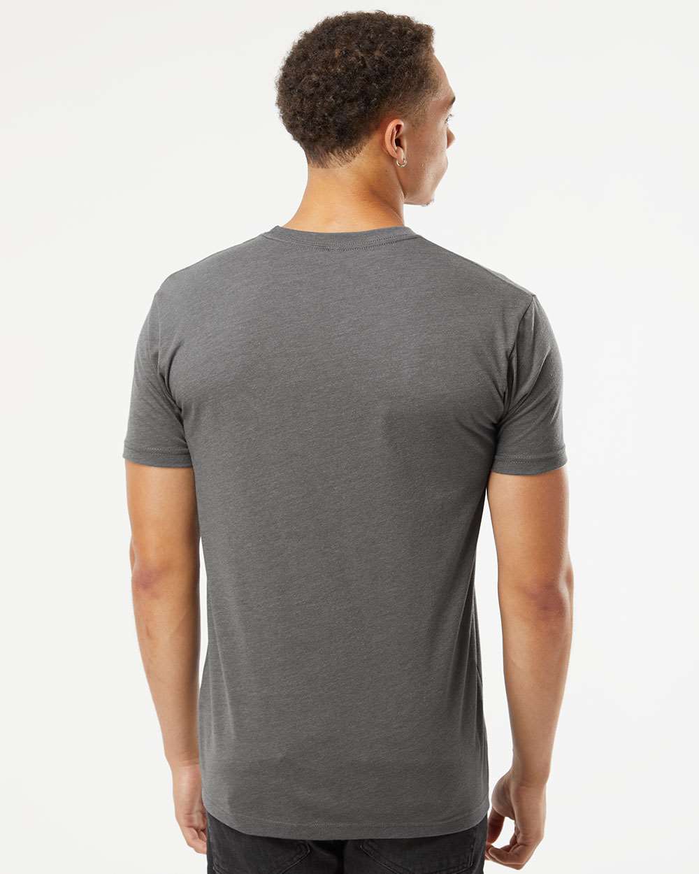 Unisex CVC T-Shirt - OnModelBack - B20618582 - Heather Heavy Metal