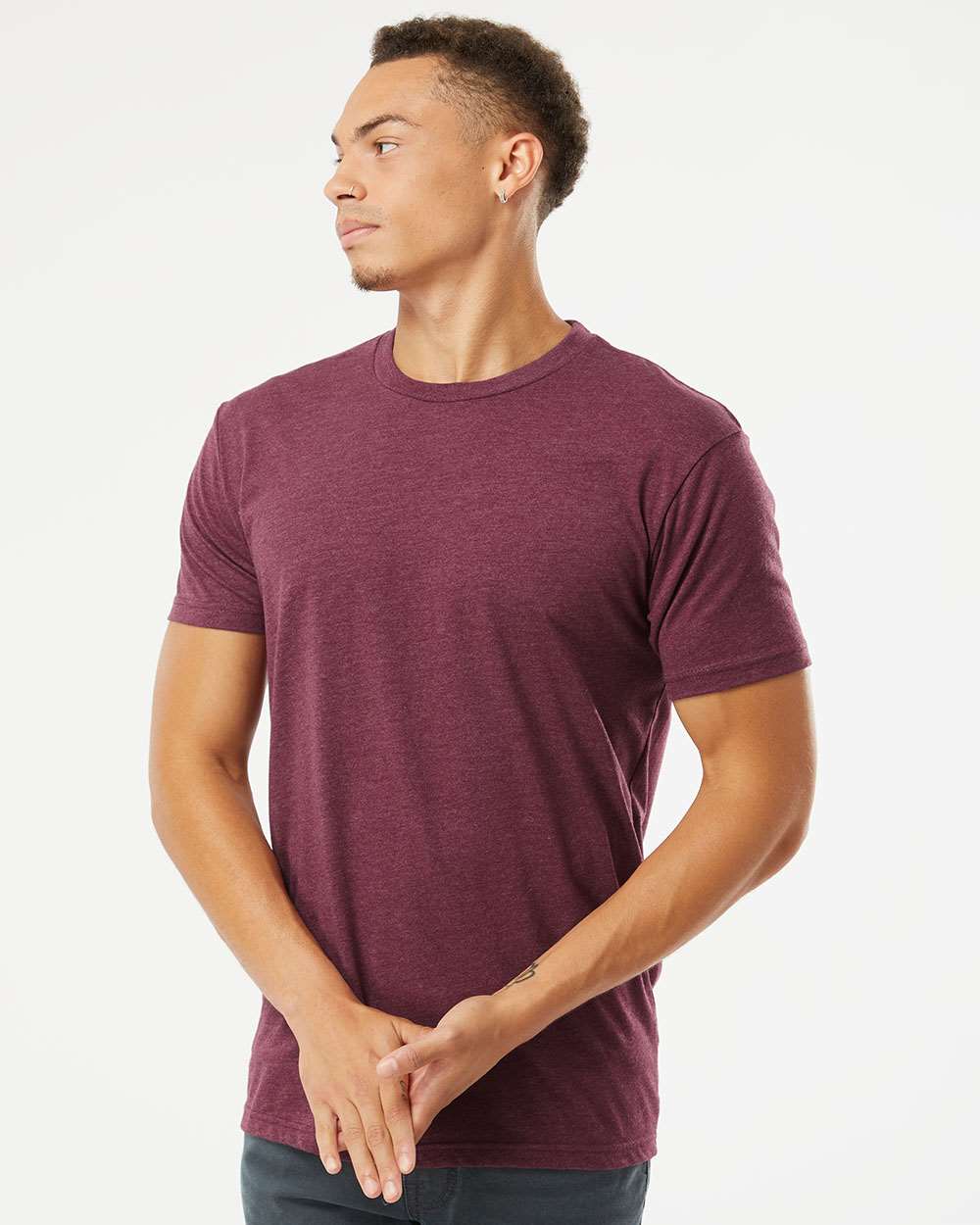 Unisex CVC T-Shirt - OnModelFront - B20618532 - Heather Maroon