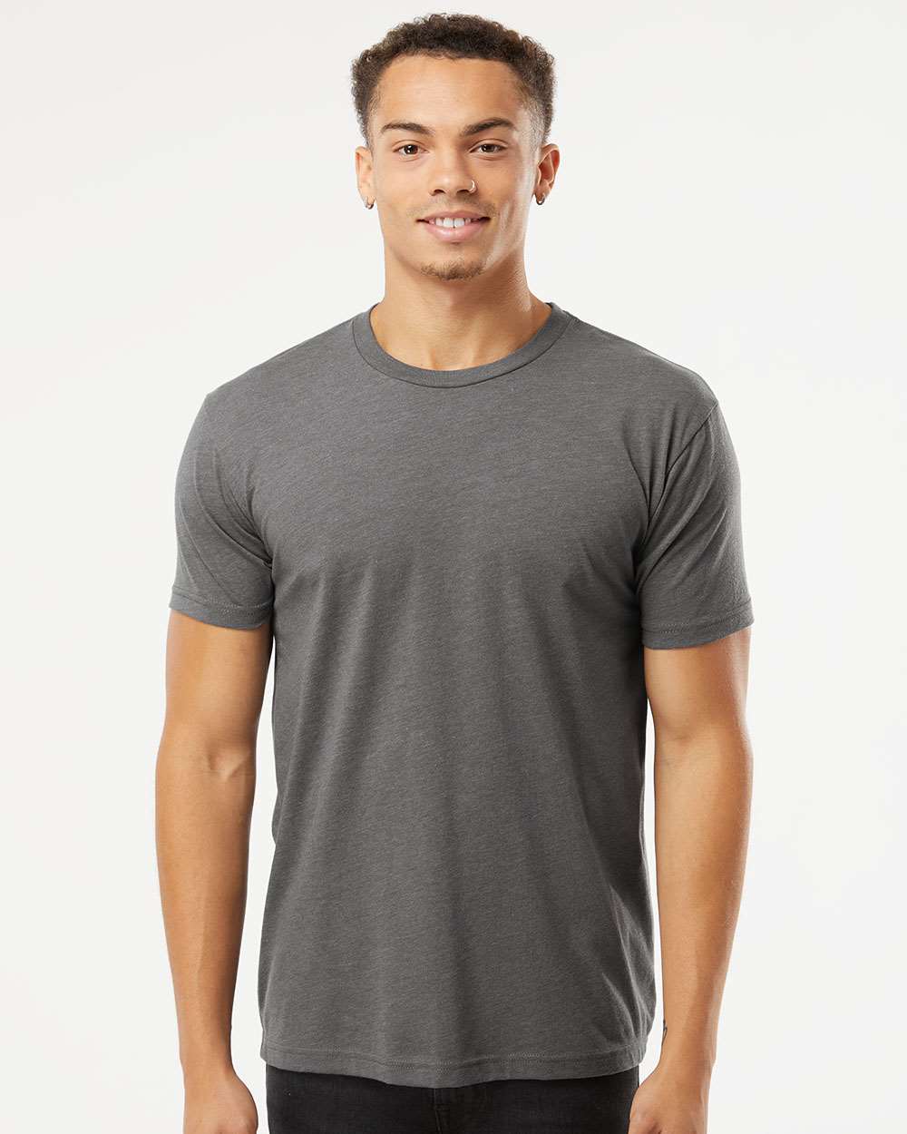 Unisex CVC T-Shirt - OnModelFront - B20618582 - Heather Heavy Metal