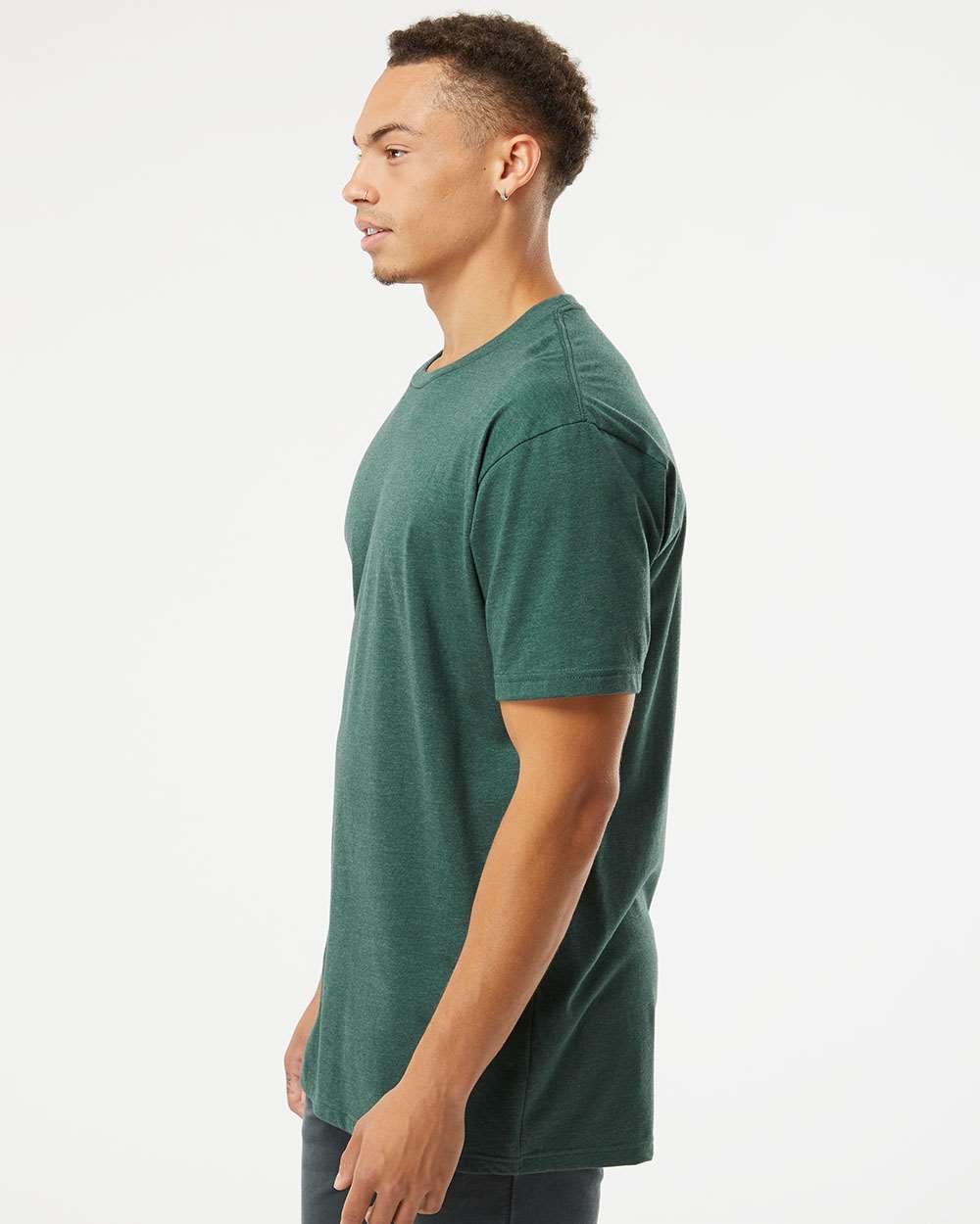 Unisex CVC T-Shirt - OnModelSide - B20618542 - Heather Forest Green