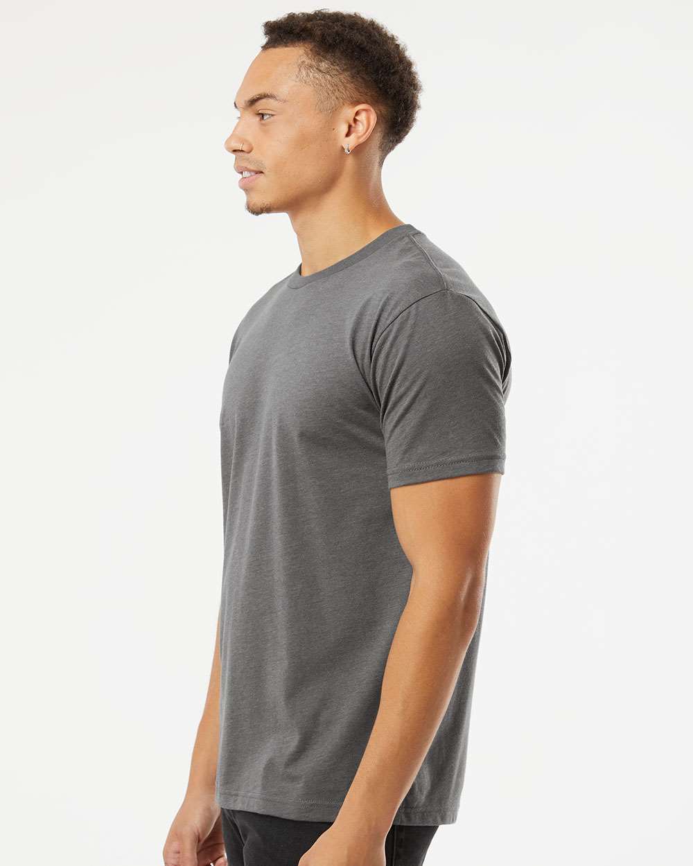Unisex CVC T-Shirt - OnModelSide - B20618582 - Heather Heavy Metal