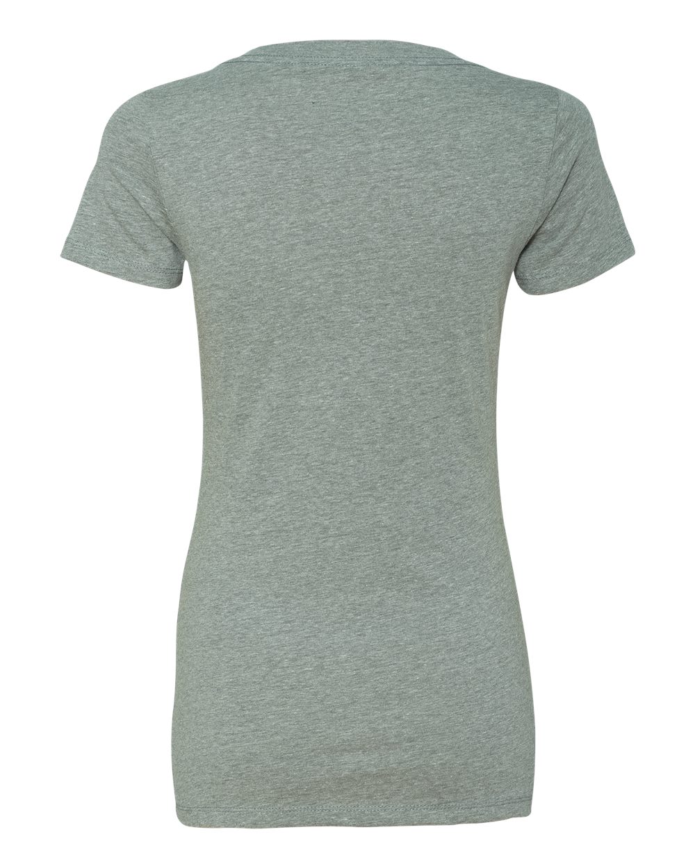 Women’s CVC Deep V-Neck T-Shirt - Back - B51918597 - Dark Heather Grey