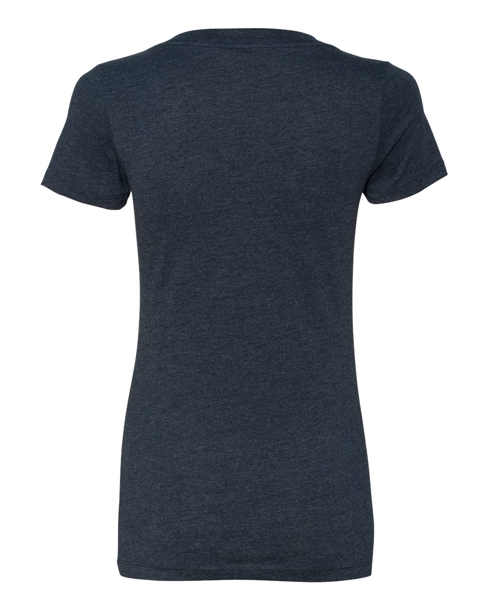 Women’s CVC Deep V-Neck T-Shirt - Back - B51918653 - Midnight Navy