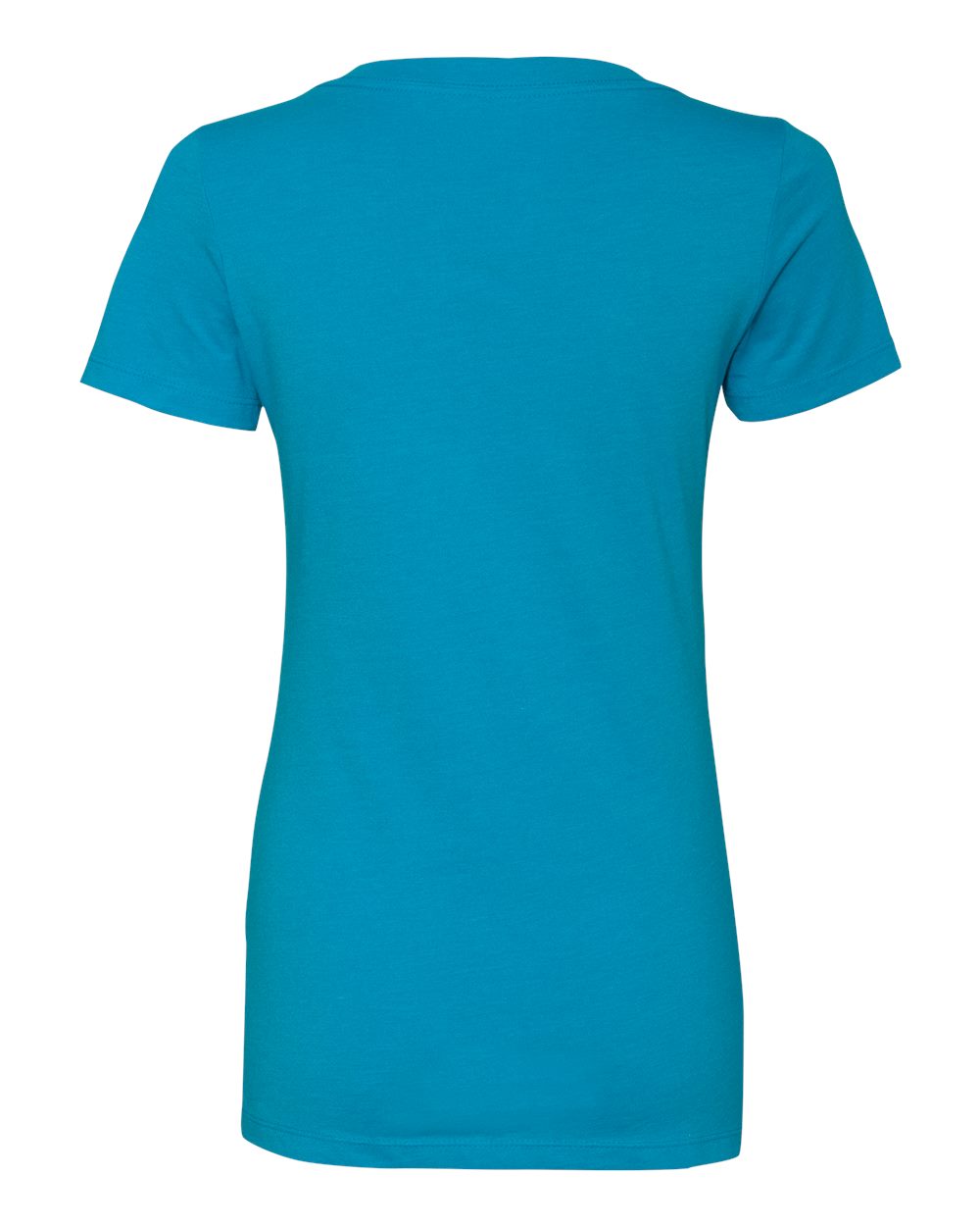 Women’s CVC Deep V-Neck T-Shirt - Back - B51918767 - Turquoise