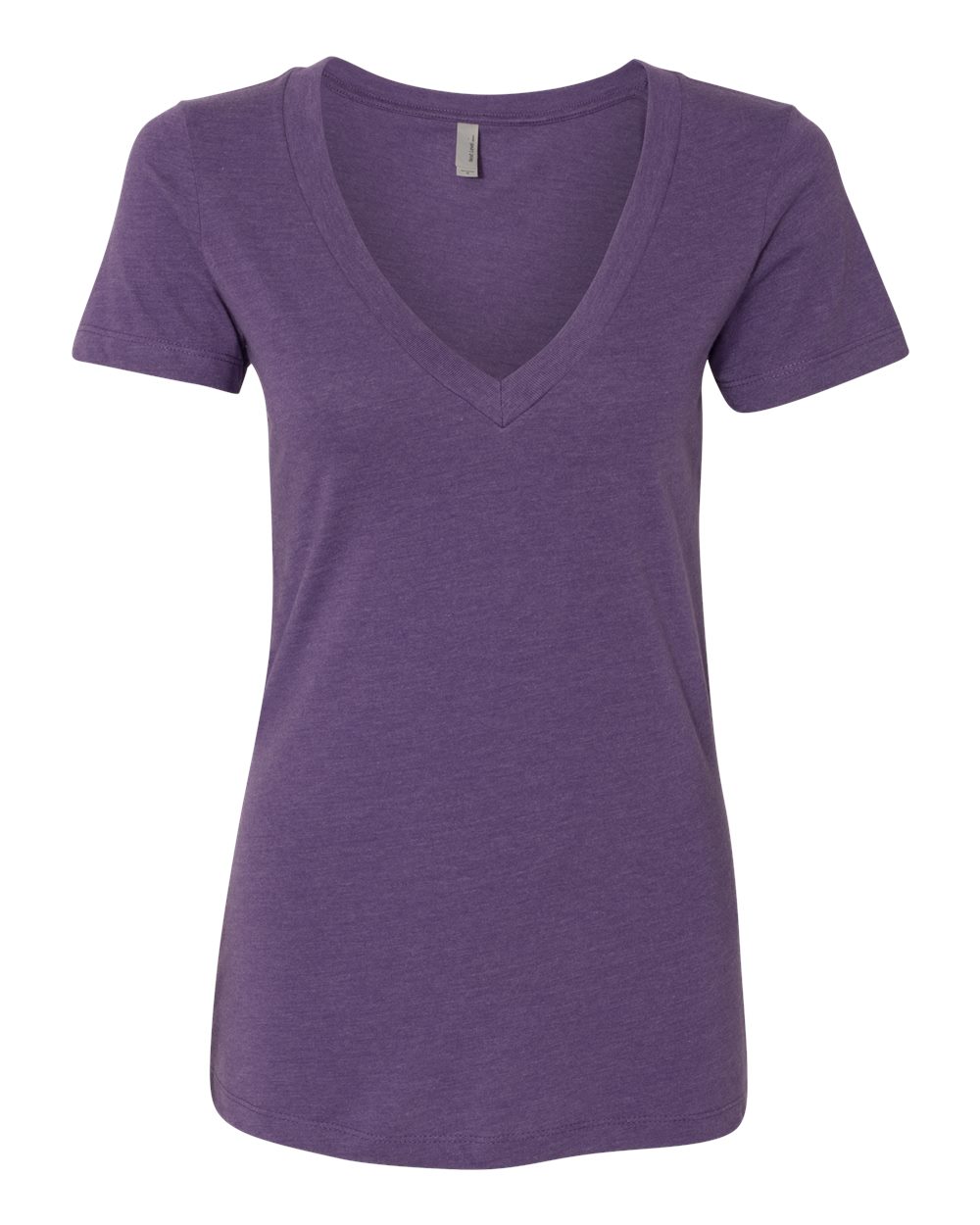 Women’s CVC Deep V-Neck T-Shirt - Front - B51918203 - Purple Berry