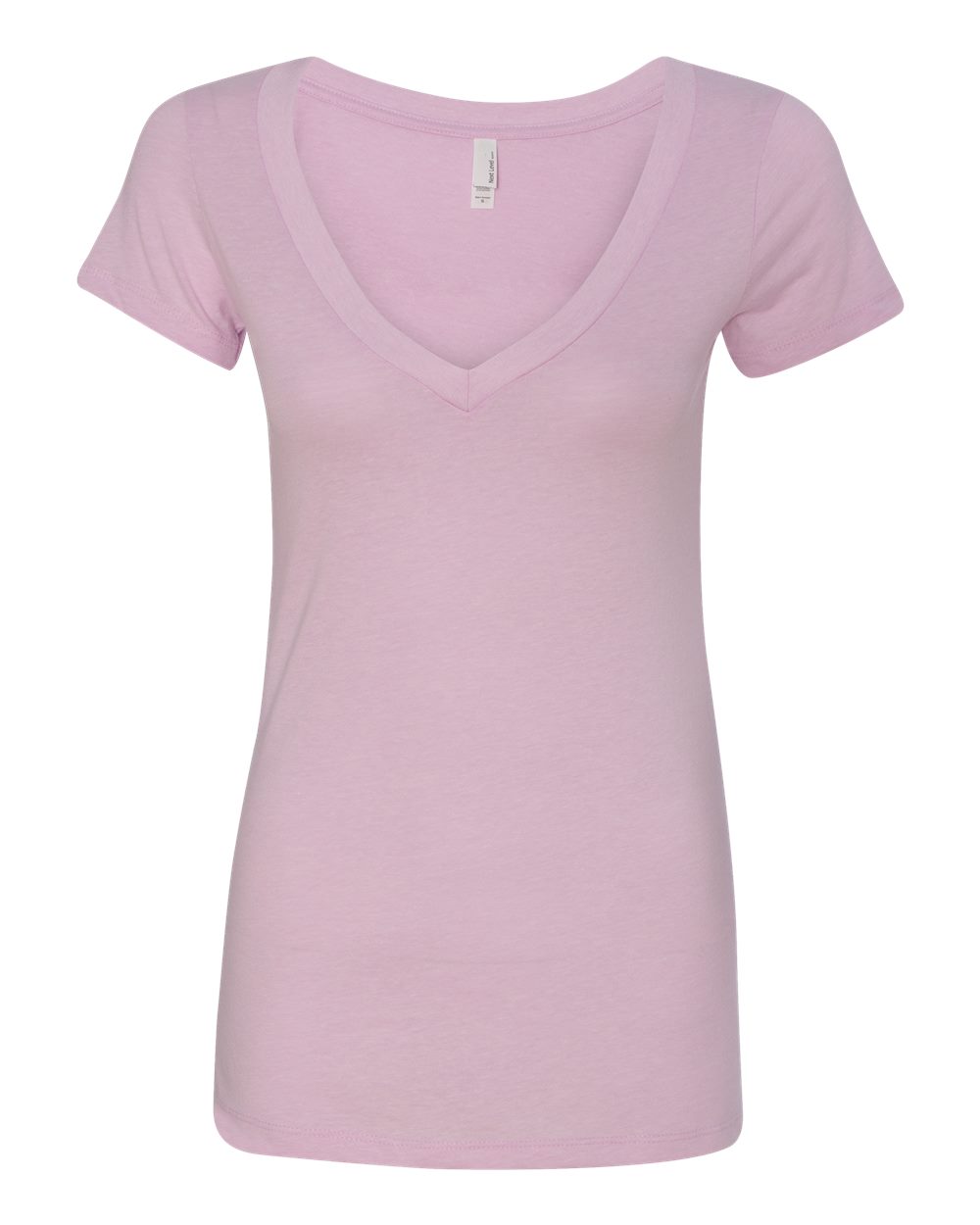 Women’s CVC Deep V-Neck T-Shirt - Front - B51918217 - Lilac