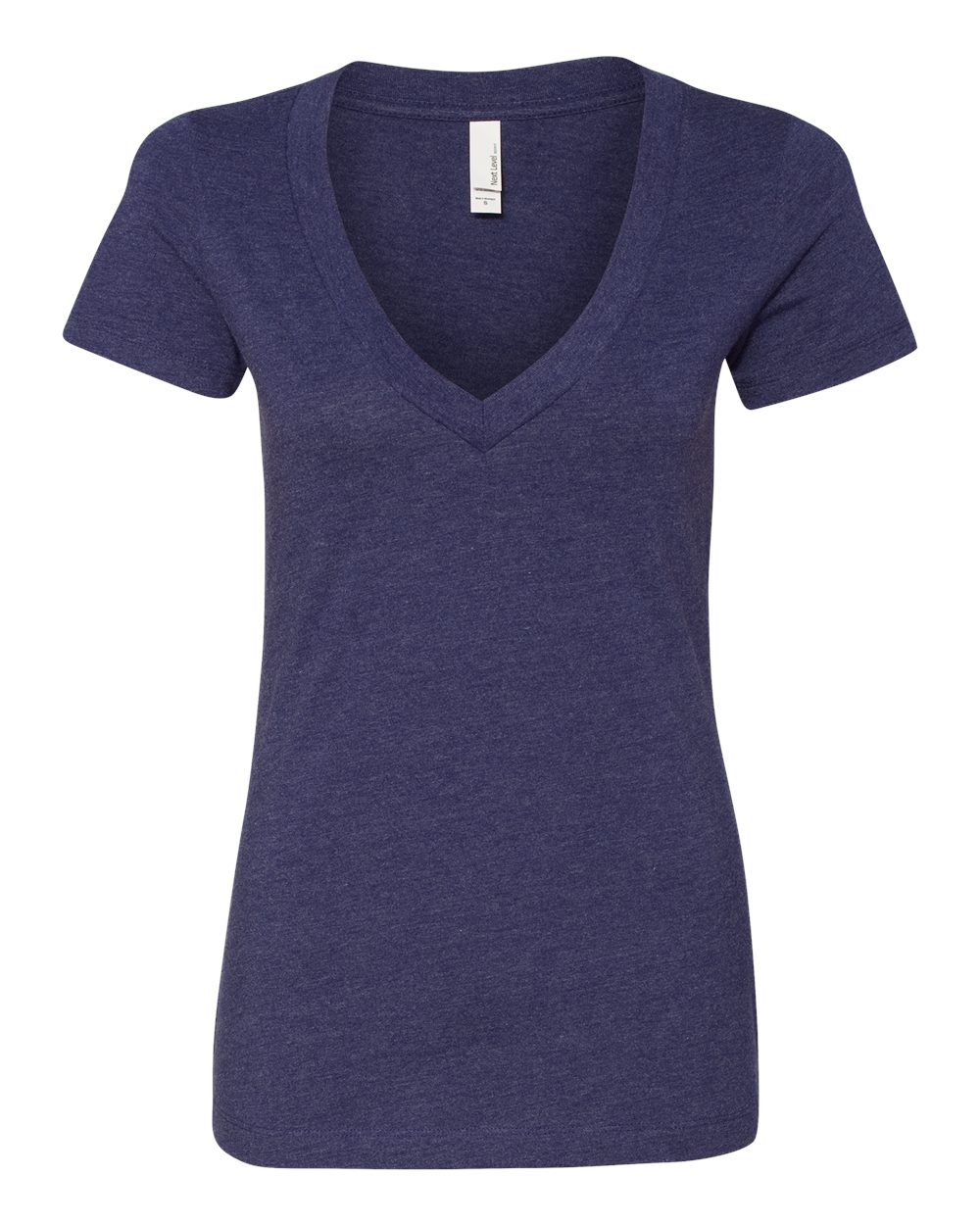Women’s CVC Deep V-Neck T-Shirt - Front - B51918863 - Storm