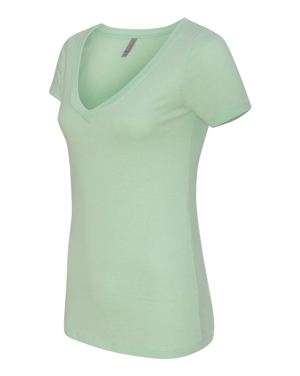 Women’s CVC Deep V-Neck T-Shirt - Side - B51918113 - Mint