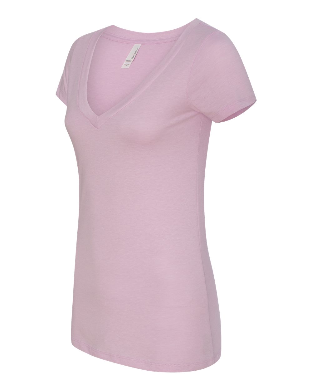 Women’s CVC Deep V-Neck T-Shirt - Side - B51918217 - Lilac
